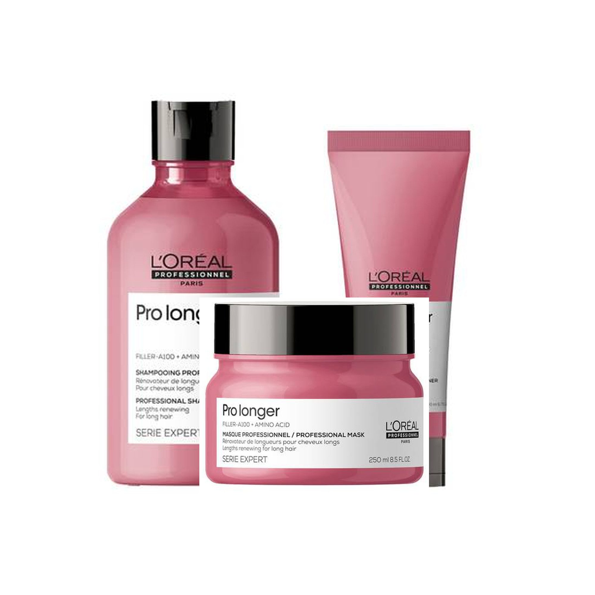 L'ORÉAL PROFESSIONNEL PARIS Haarpflege-Set L'Oréal Pro Longer Shampoo Conditioner Maske Set 750 ml, 3-tlg., reichhaltig