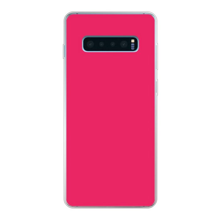 MuchoWow Handyhülle Karminrot - Farben - Palette - Rosa - Einfarbig Phone Case Handyhülle Samsung Galaxy S10+ Silikon Schutzhülle