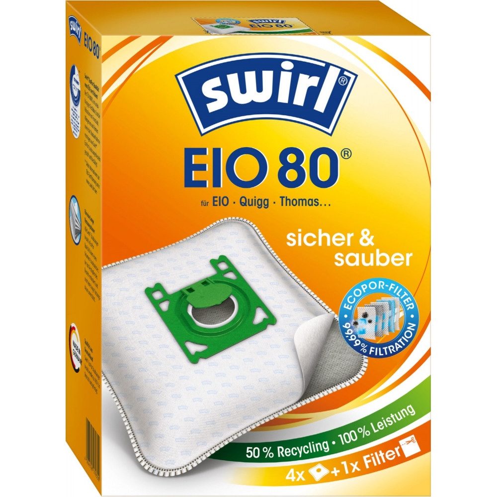 Swirl Staubsaugerbeutel EIO 80 EcoPor - Staubsaugerbeutel - weiß