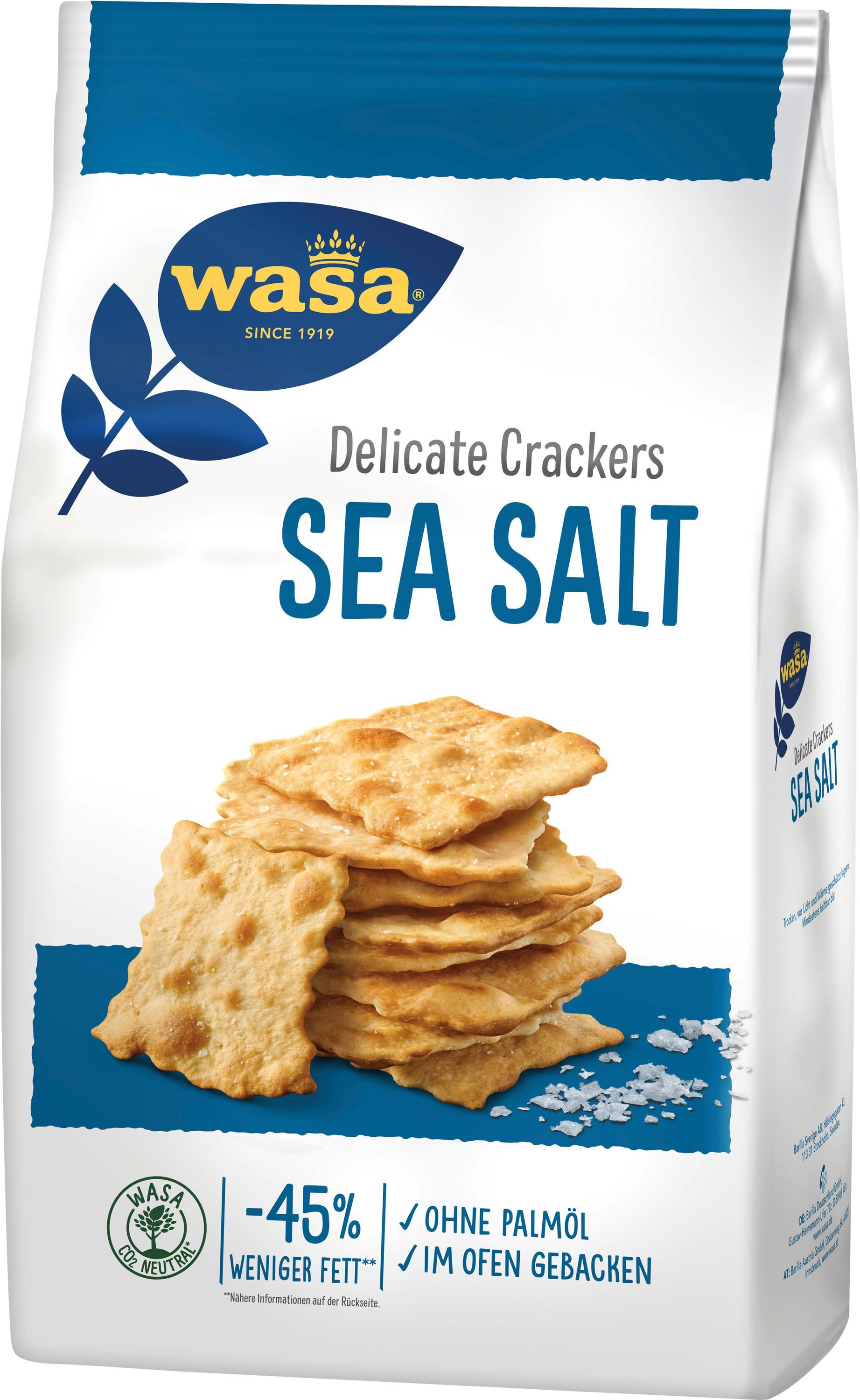Wasa Brot, Wasa Delicate Crackers Sea Salt Meersalz ofengebacken hauchdünn 180g