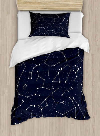 Bettwäsche Top Qualität Weich und Warm 3 Teiligen Bettbezug mit 1 Kissenbezüge, Abakuhaus, Microfaser, Konstellation Cluster of Stars