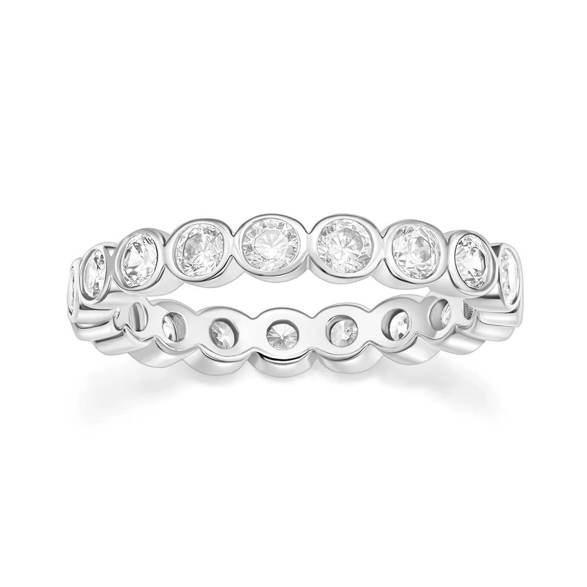 ROUGEMONT Memoirering Funkelnder Zirkonia Ring Damen -Eternity Ring Gold/Roségold/Silber