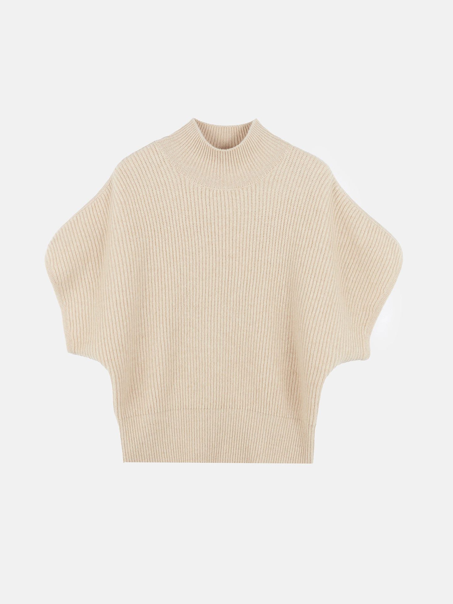 Rollkragenpullover Kurzärmeliger Rollkragenpullover aus Kaschmir