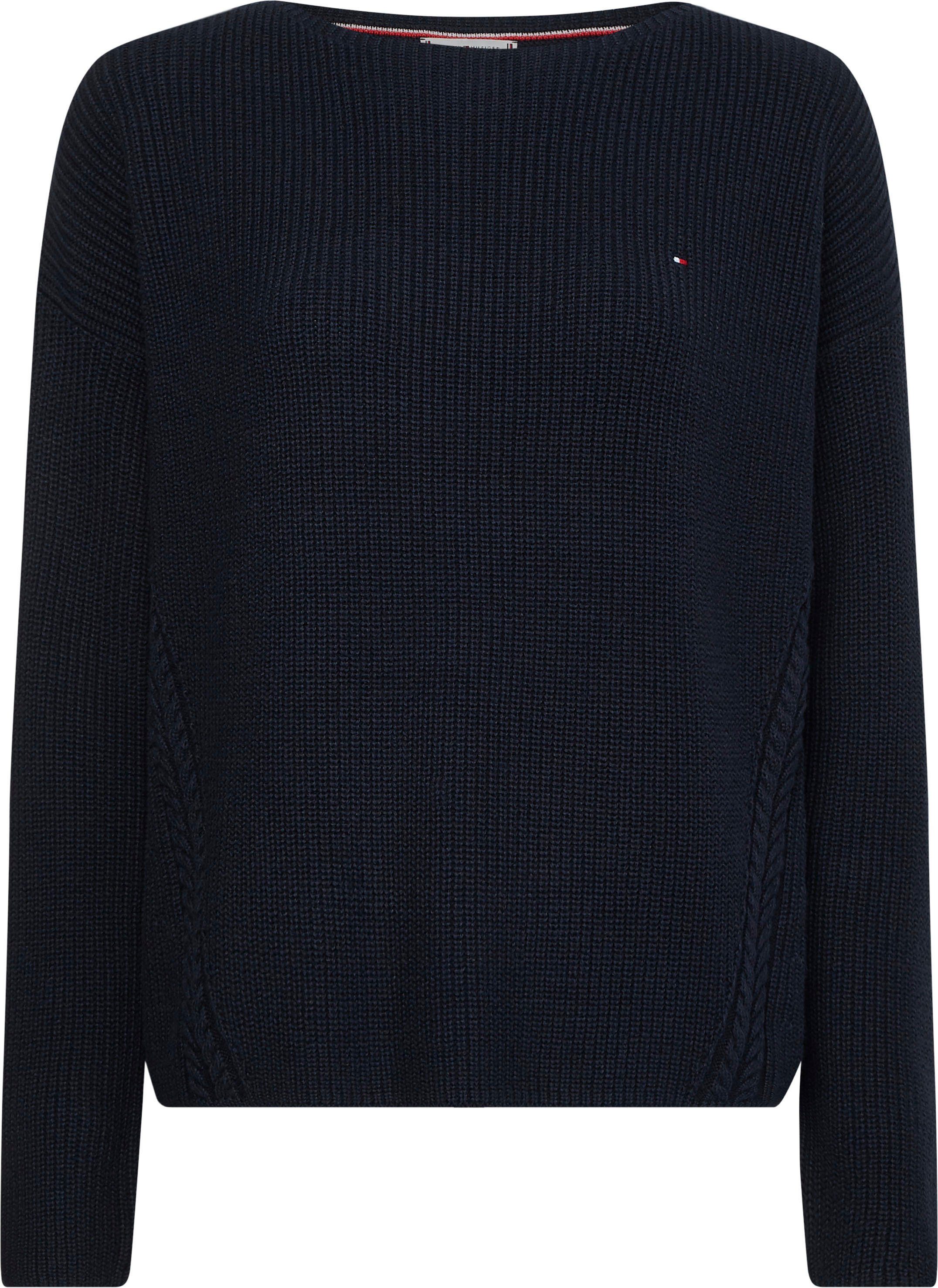 Tommy Hilfiger Strickpullover HAYANA CABLE BOAT-NK SWEATER mit schickem  Strickmuster