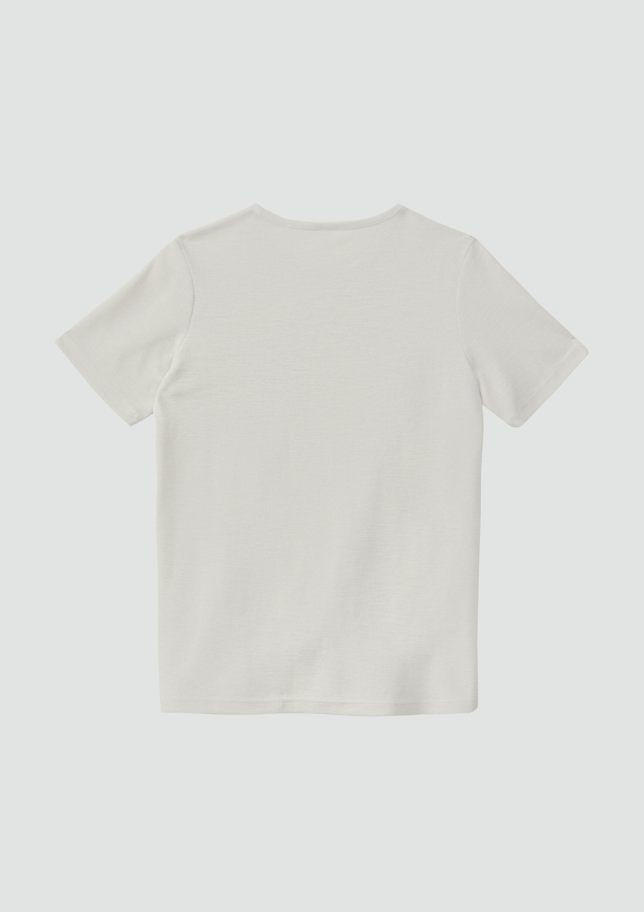s.Oliver Kurzarmshirt T-Shirt Strukturiertes T-Shirt mit Brusttasche