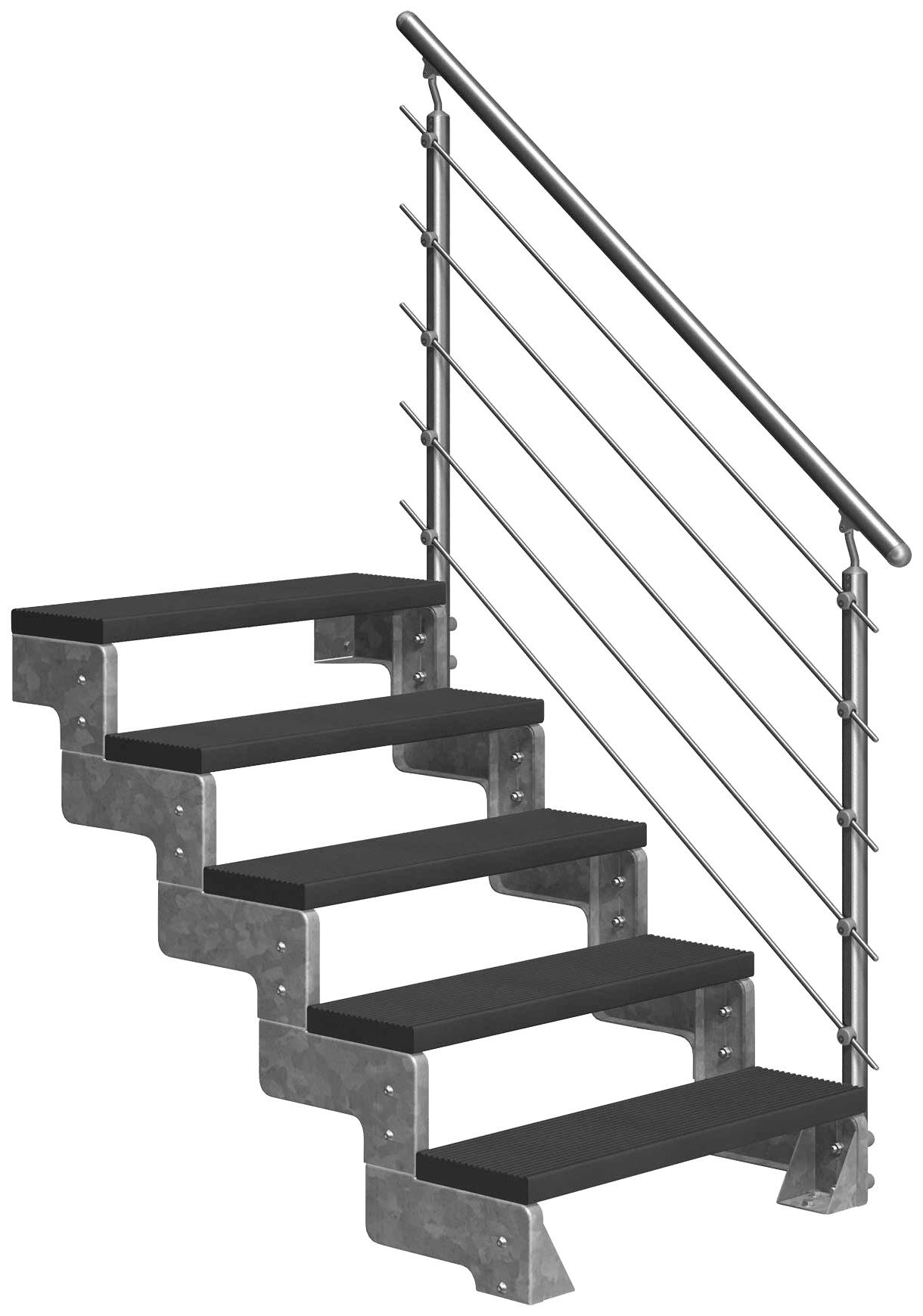 Geschosshöhen Stufen Außentreppe 110 cm, cm bis Gardentop, für offen, Dolle 80 TRIMAX®-Stufen