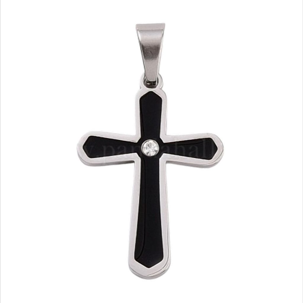 Westernlifestyle Kettenanhänger Midnight Faith Cross Kreuz-Anhänger Edelstahl mit Zirkonia