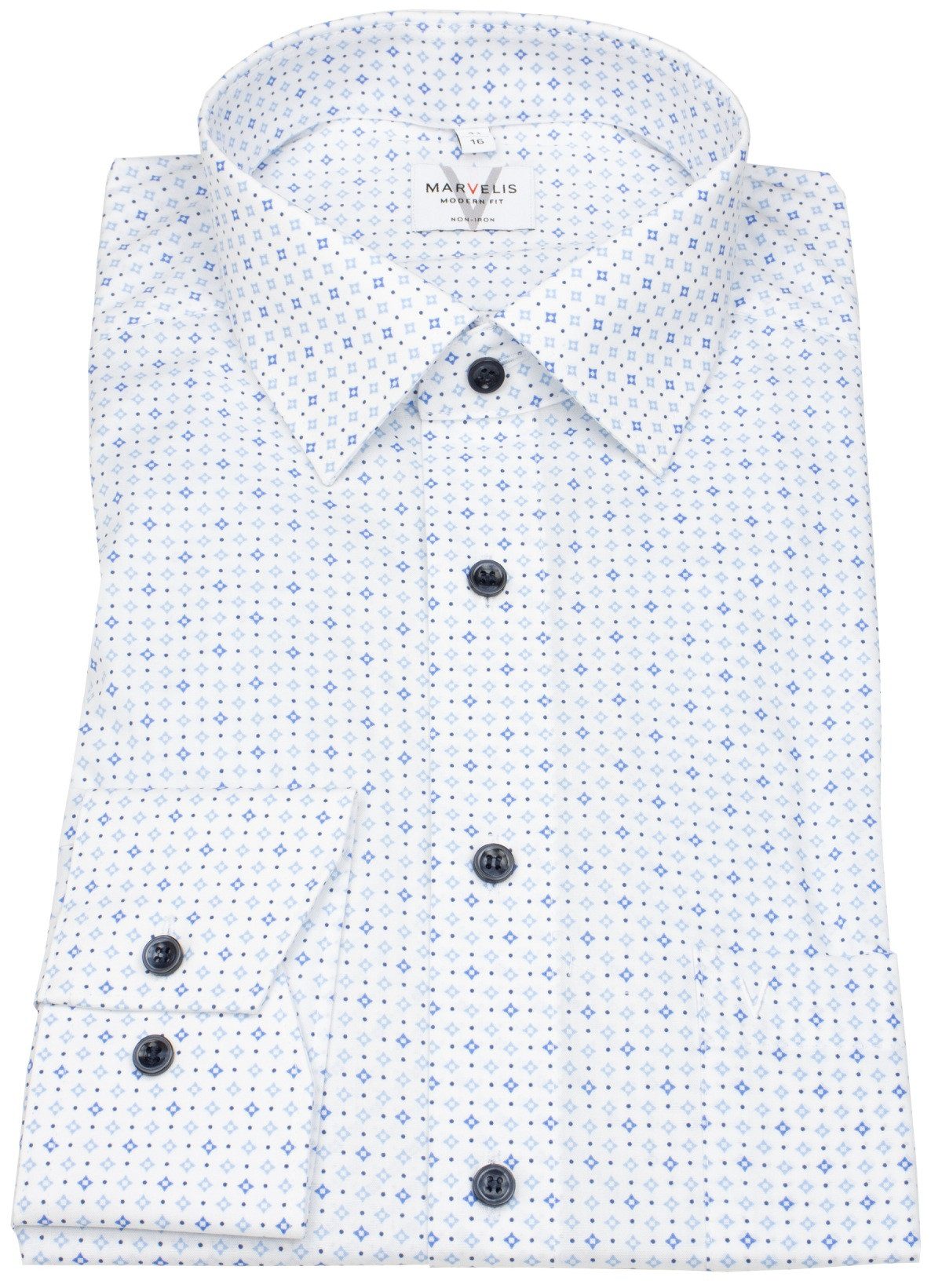 MARVELIS Langarmhemd Modern Fit extra langer günstig online kaufen