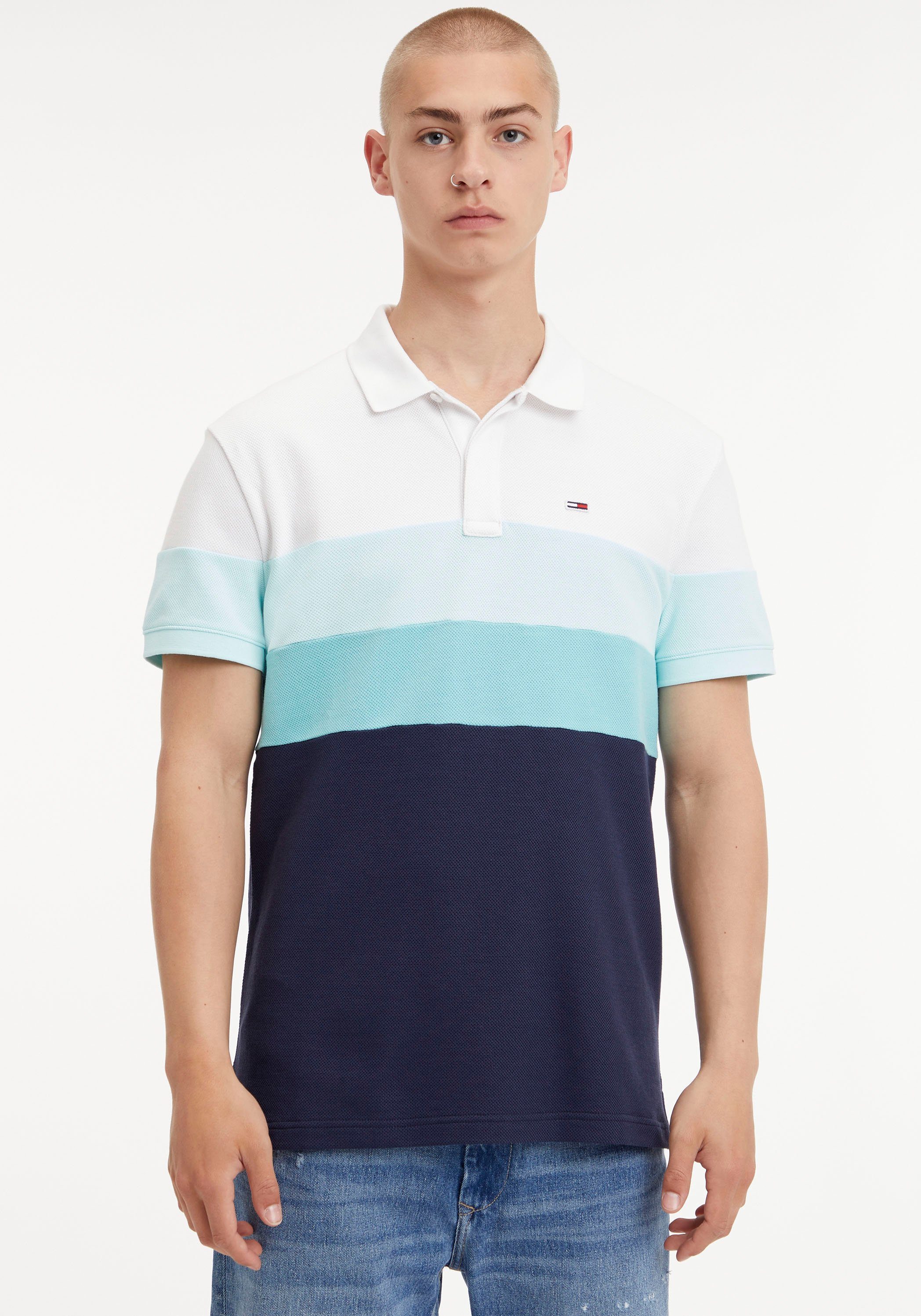 Tommy Jeans FLARE Twilight Logostickerei mit DRESS Poloshirt COLOR TJW SERIF Navy