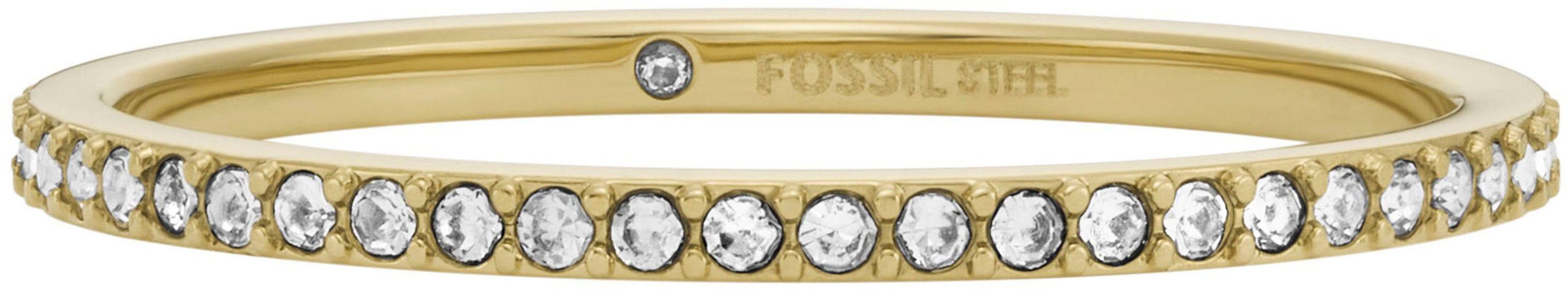 Fossil Fingerring Schmuck Geschenk Edelstahl Ring JEWELRY, mit Glasstein