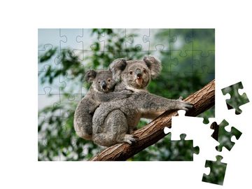 puzzleYOU Puzzle Koala-Jungtier kuschelt sich an seine Mutter, 48 Puzzleteile, puzzleYOU-Kollektionen Koalas, Exotische Tiere & Trend-Tiere