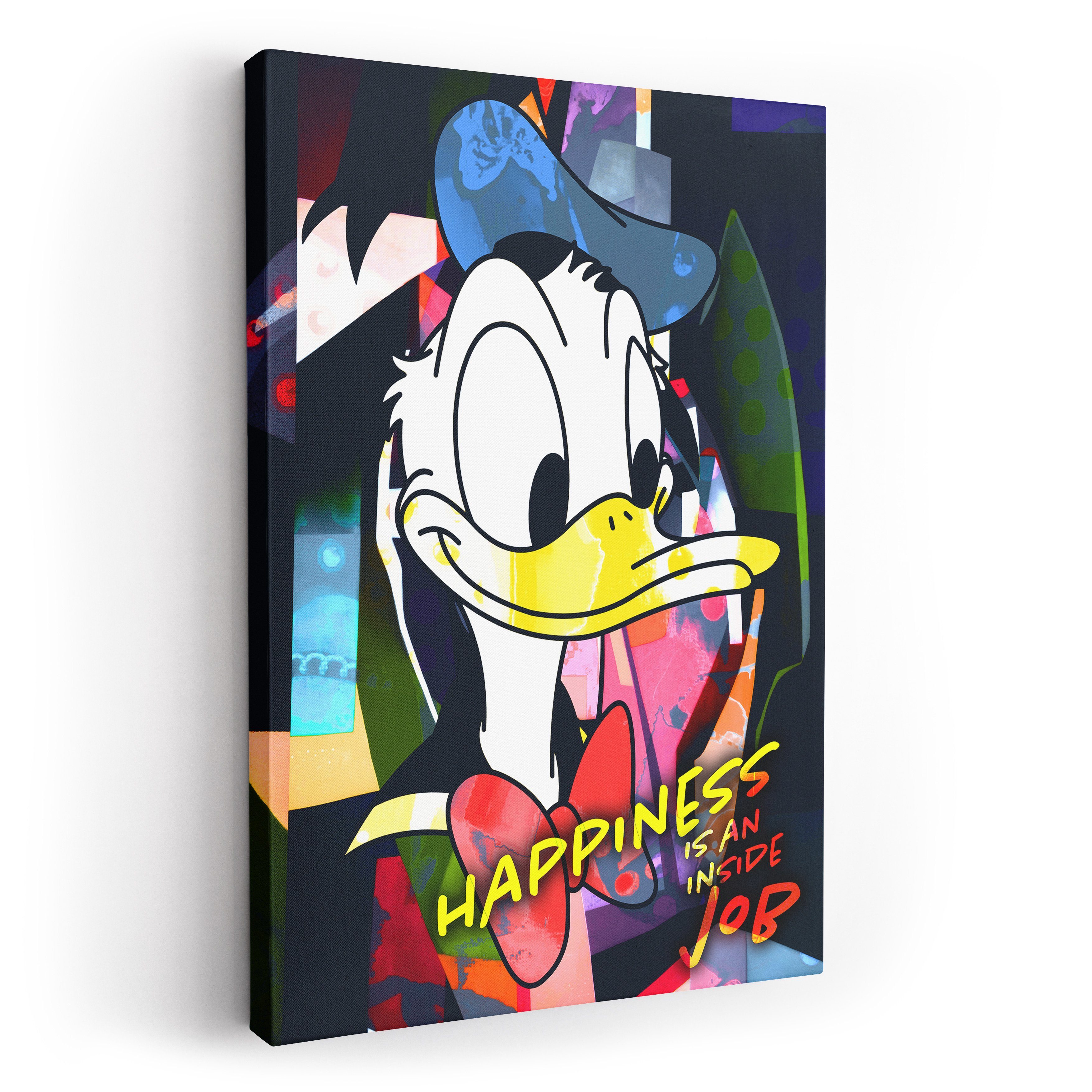 ArtMind XXL-Wandbild Donald - Happiness is an inside job, Premium Wandbilder als Poster & gerahmte Leinwand in 4 Größen, Wall Art, Bild, Canva
