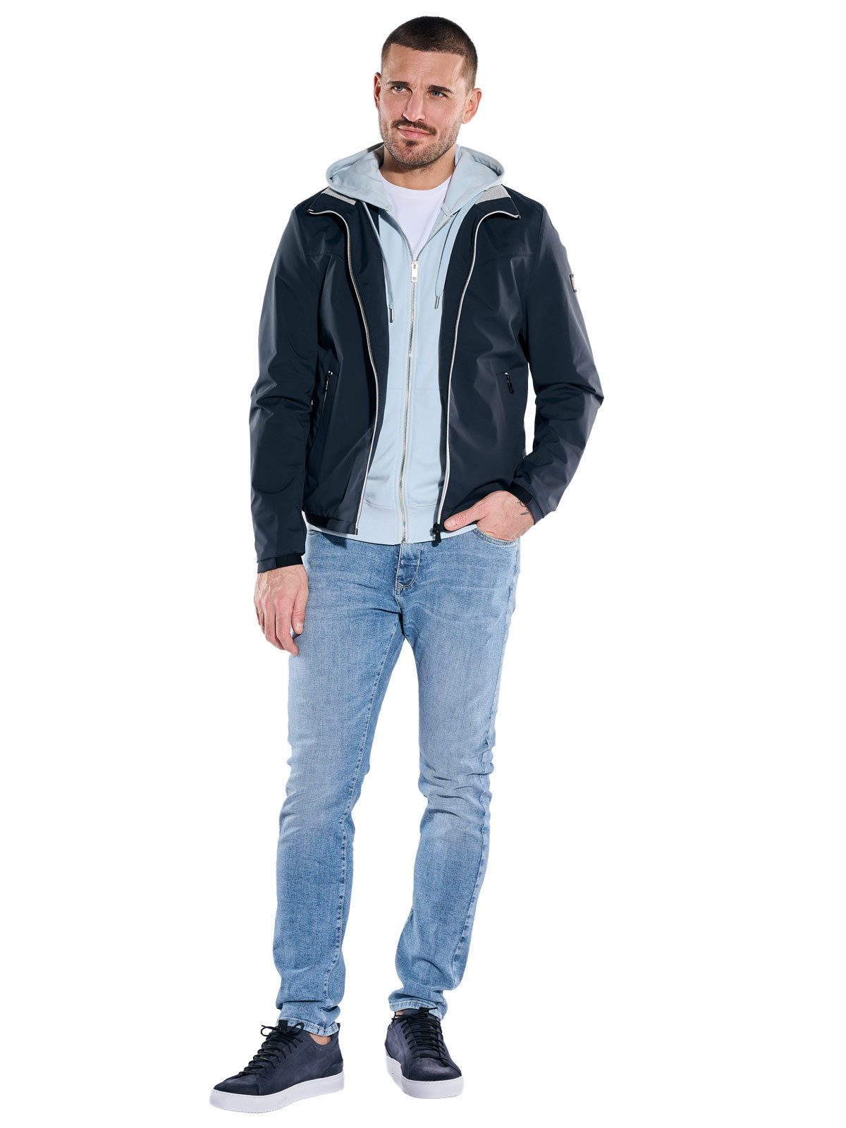 emilio adani Kurzjacke Herren Wasserabweisende Jacke, Marineblau