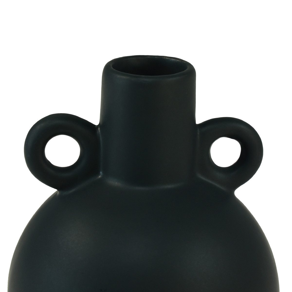 Thumbnail - Viana Übertopf Mini Keramikvase Schwarz Ø8,5cm H12cm mit Henkel Dekoration