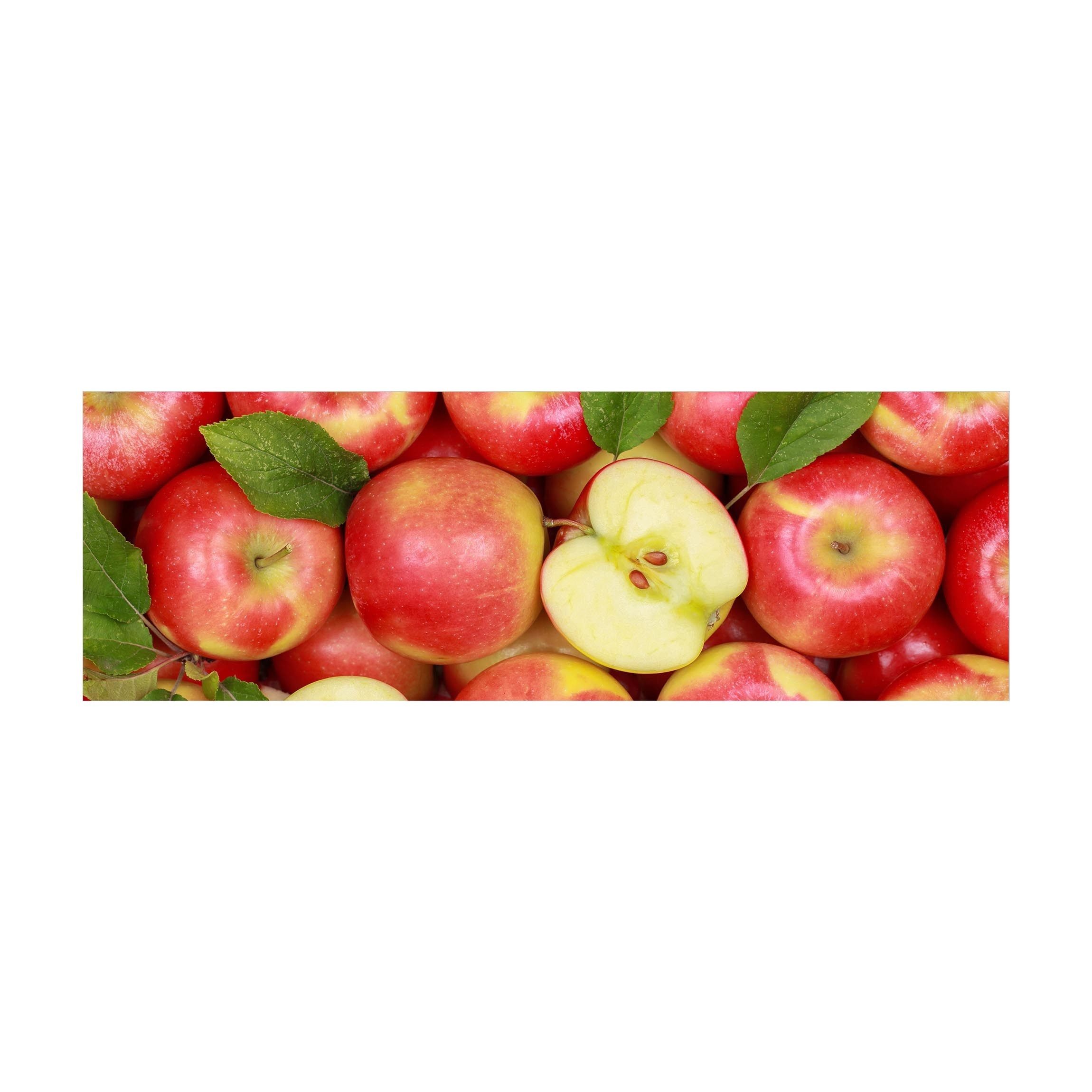 Bilderdepot24 Teppich Teppich Vinyl Küchenmatte Küche Apfel lang modern funktional, Läufer - rot glatt, nass wischbar (Spritzer, Tierhaar) Saugroboter & Bodenheizung geeignet