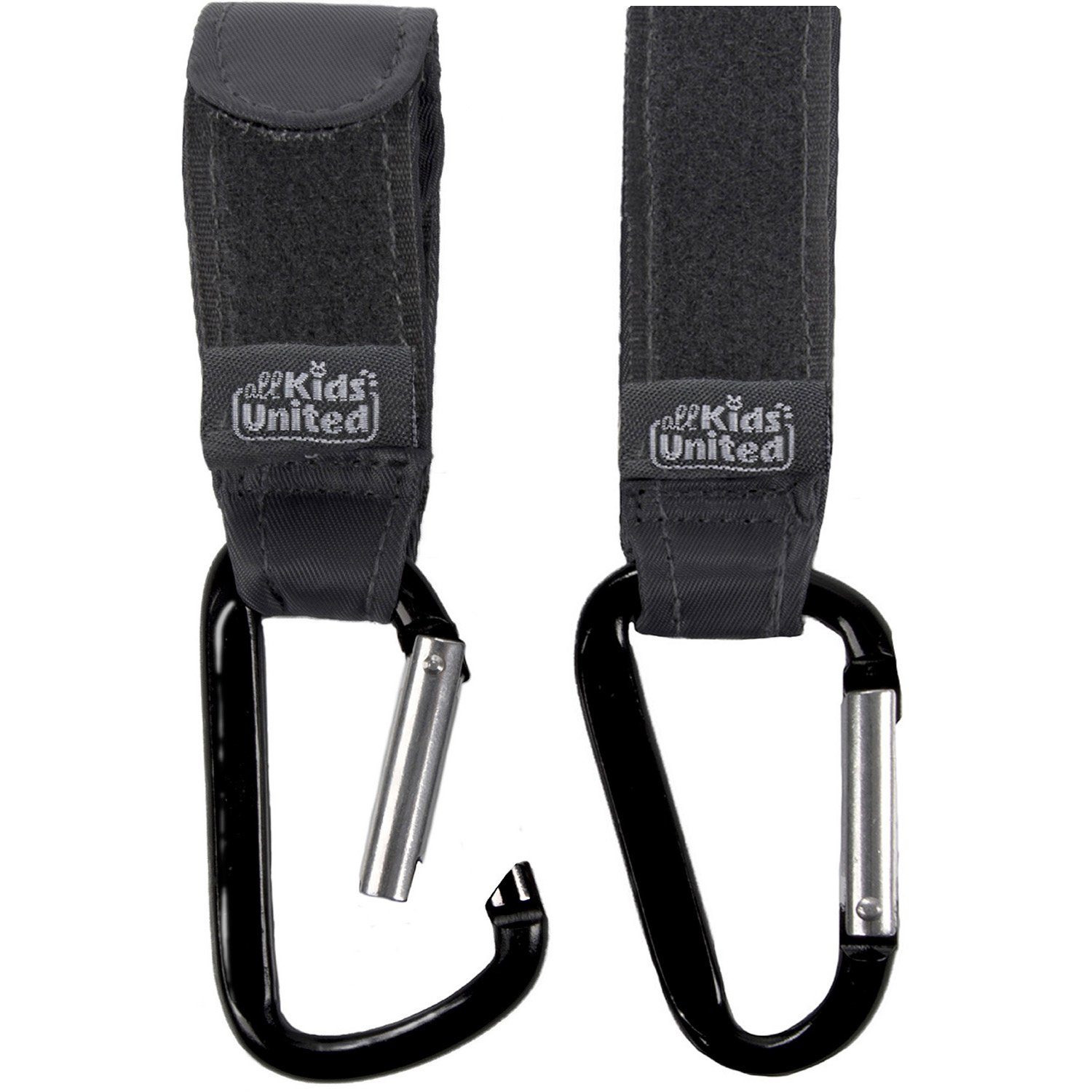 all Kids United Klebehaken Karabiner Kinderwagenhaken – Universeller Haken für Wickeltaschen, (Wickel-Taschen-Haken), Klettverschluss-Karabiner