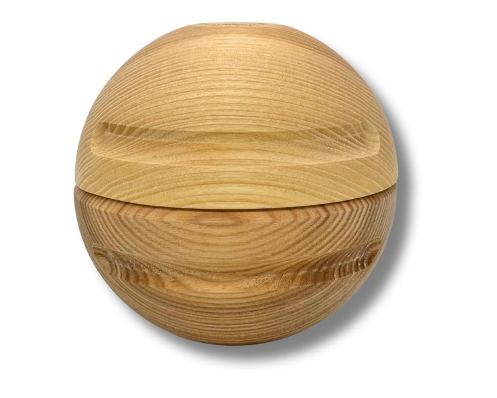 Saunagut Sauna-Aufgussset Eisaufguss-Kugel aus Eschenholz