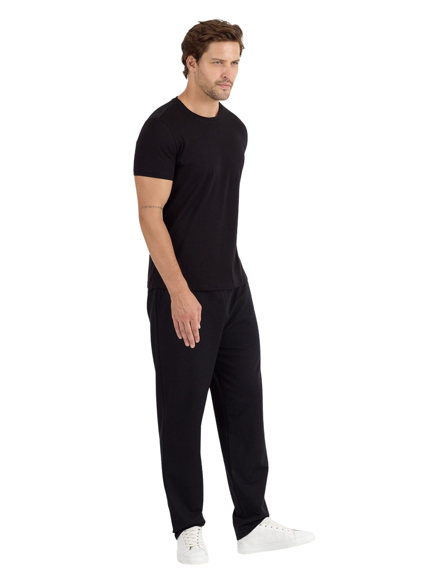 COMEOR Pyjama COMEOR Herren Pyjama Set 2-teilig – Kurzarm T-Shirt & lange Hose mit elastischem Bund, 2-teiliges Set, mit Seitentaschen – Bild 3 von 5