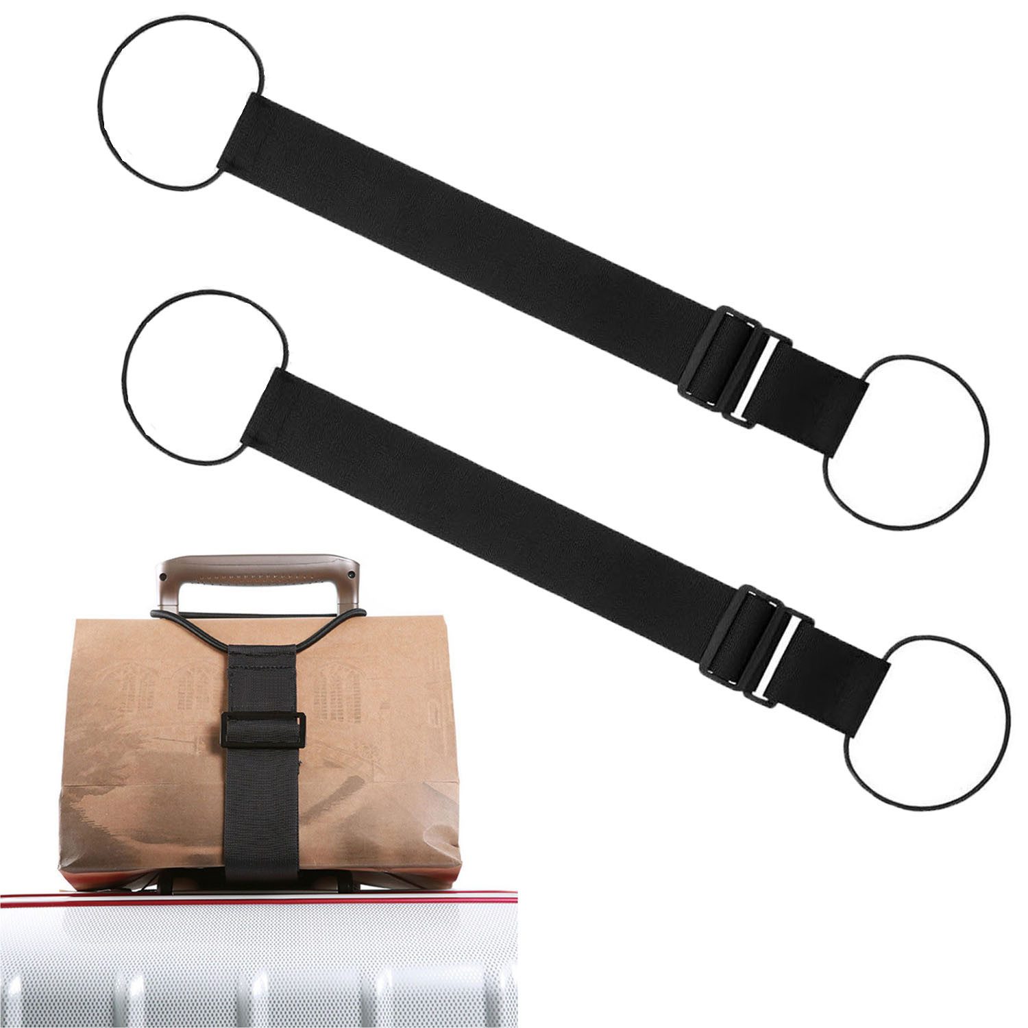 RWEUOQ Koffergurt 2 Stück Elastischer Befestigungsgurt Für Gepäck, (2-tlg., Zum Befestigen Von Taschen, Tragbares Reisekoffer-Zubehör), Verstellbare Gepäckgurte Für Koffer