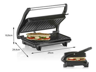 Tristar Kontaktgrill, 700 W, Mini Elektro Indoorgrill Panini Multigrill Camping Snackmaker 22x14cm