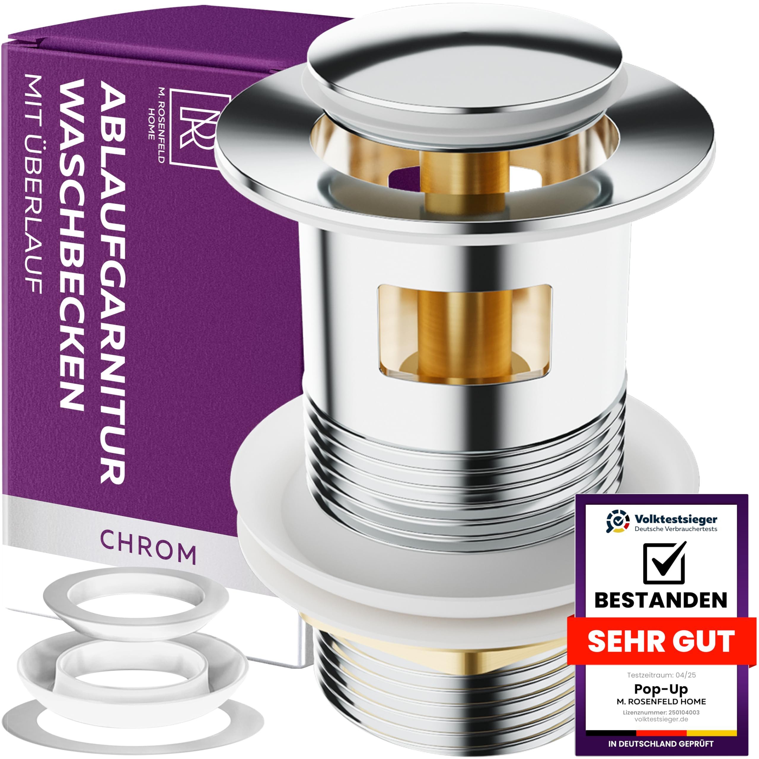 M. Rosenfeld Ablaufgarnitur Waschbecken 1/4 aus Edelstahl & Messing für Was günstig online kaufen