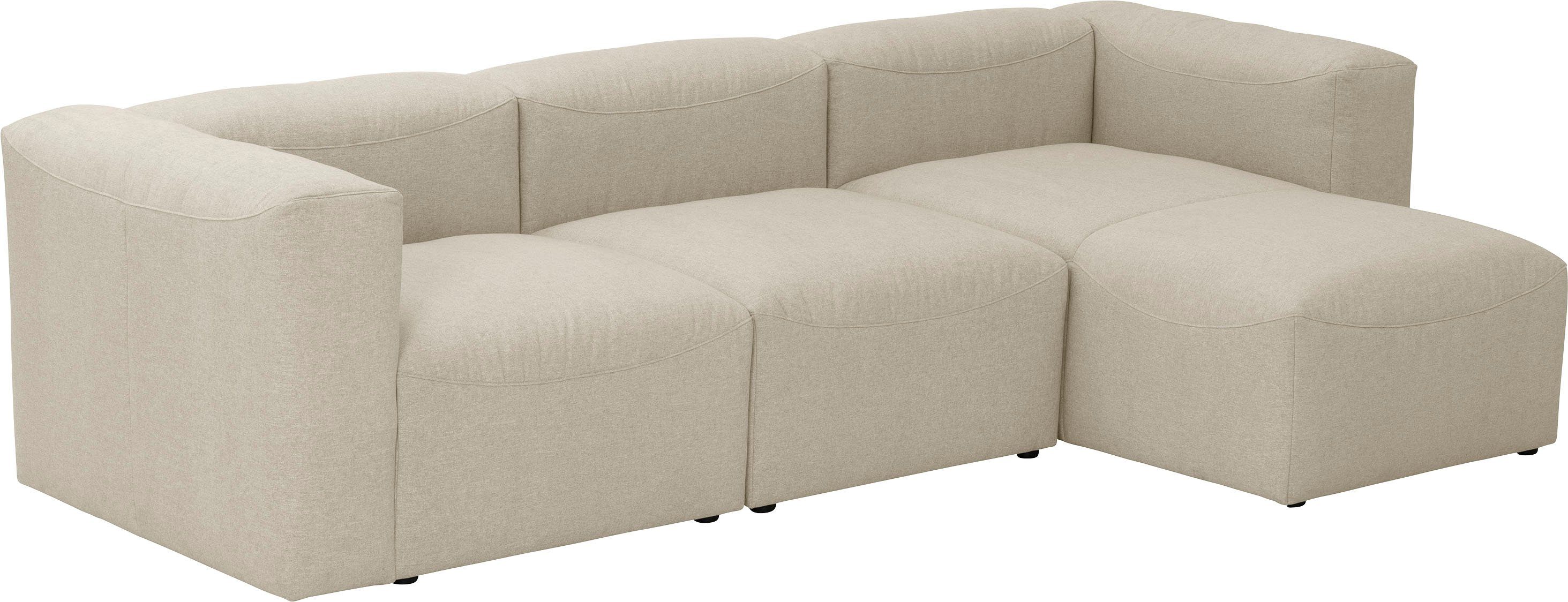 aus creme Teile, Winzer® Lena, kombinierbar 3 02 Sofa-Set 3 Max Sitz-Elementen, individuell Ecksofa Spar-Set