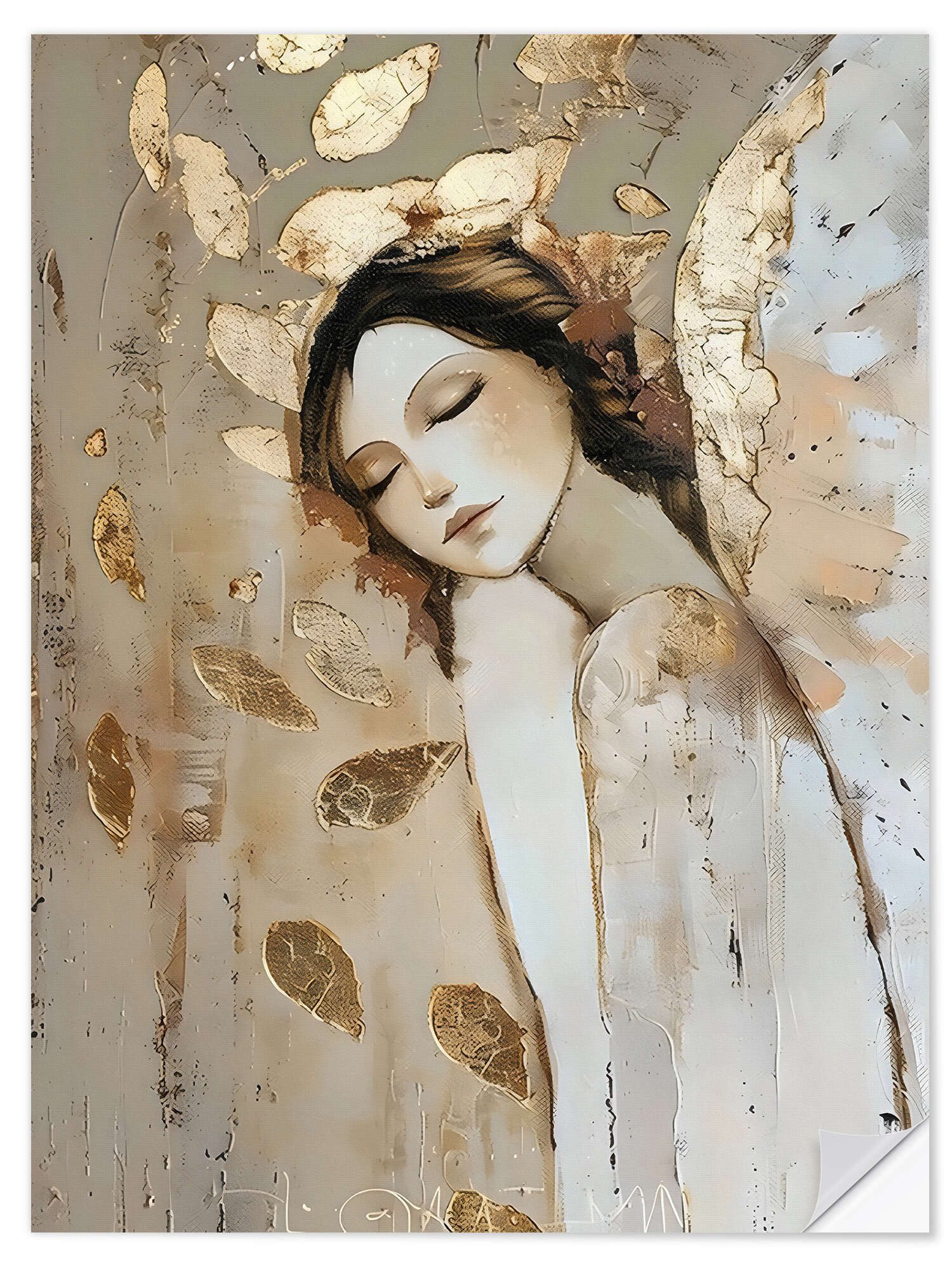 Posterlounge Wandbild Goldener Engel II, LSR Design Studio, erhältlich als Poster, Leinwandbild, Wandsticker oder Acrylglasbild
