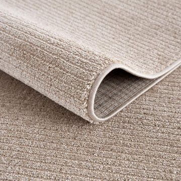 Teppich 233-82-FANCY900, Carpet City, rund, Höhe: 12 mm, Kurzflor, Einfarbig, 3D-Optik, Streifen Look