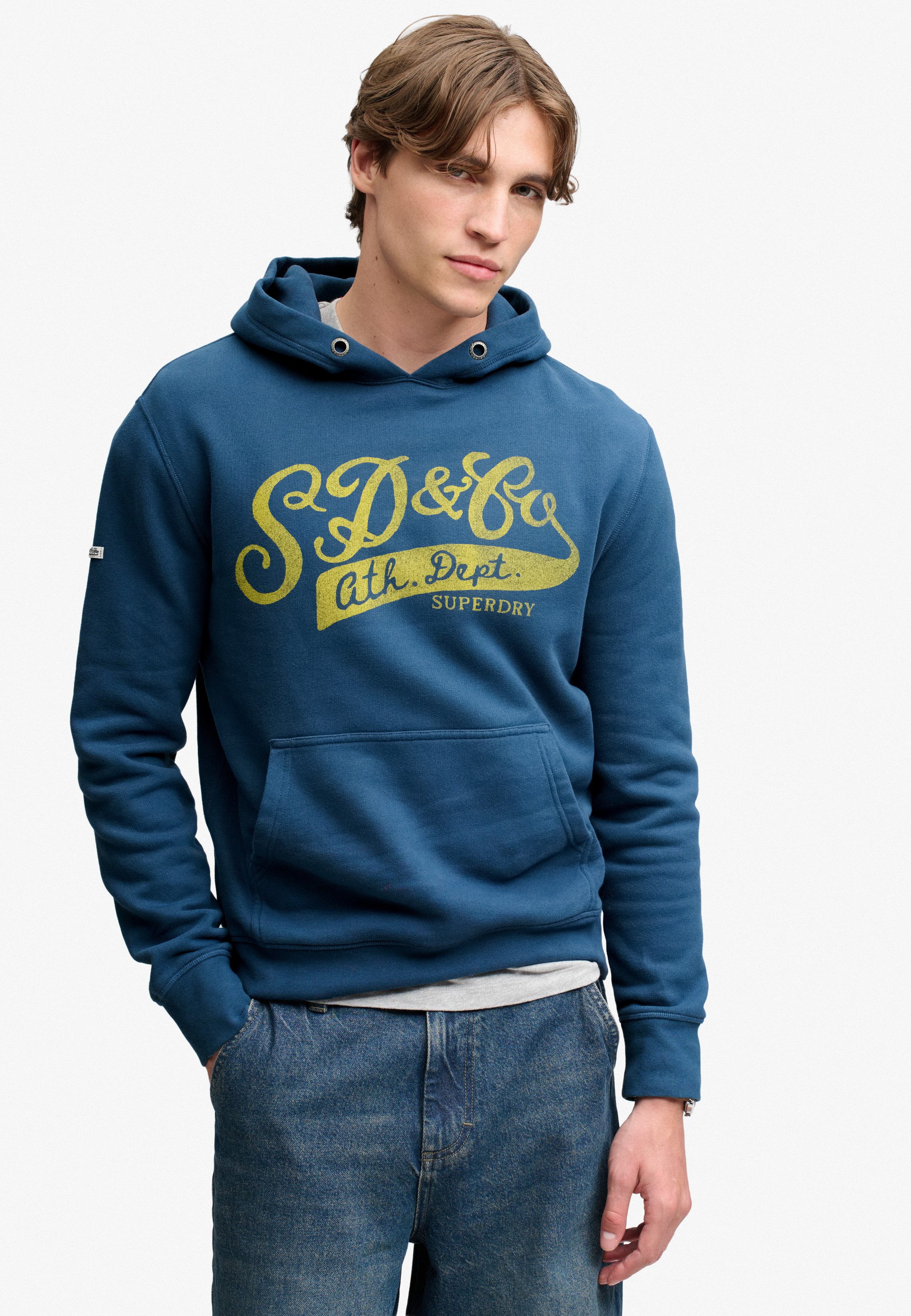 Superdry Kapuzensweatshirt VINTAGE SCRIPT HOOD Baumwollmischung, relaxed fit