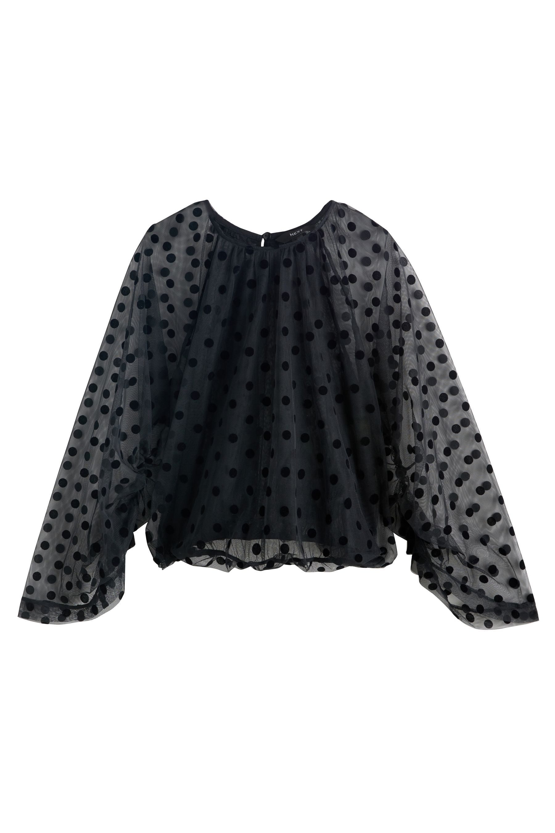 Langarmbluse Devore-Bluse mit langen Fledermausärmeln