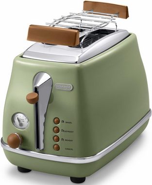 De'Longhi Toaster Incona Vintage »CTOV 2103.BG«, 2 kurze Schlitze, 900 W, im Retro Look, grün