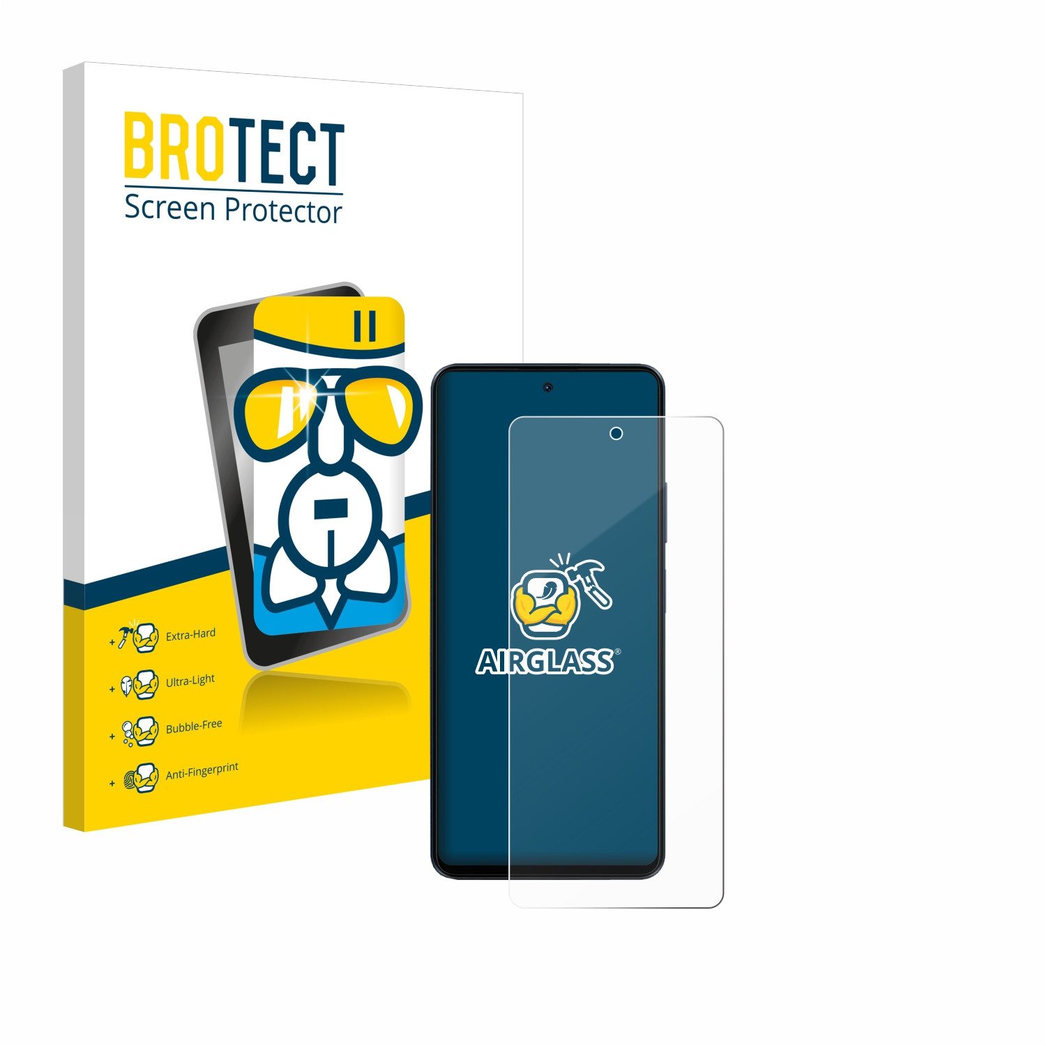 BROTECT Displayschutzglas Folie für Blackview Shark 8, Schutzfolie Glas Panzer Display Schutz klar