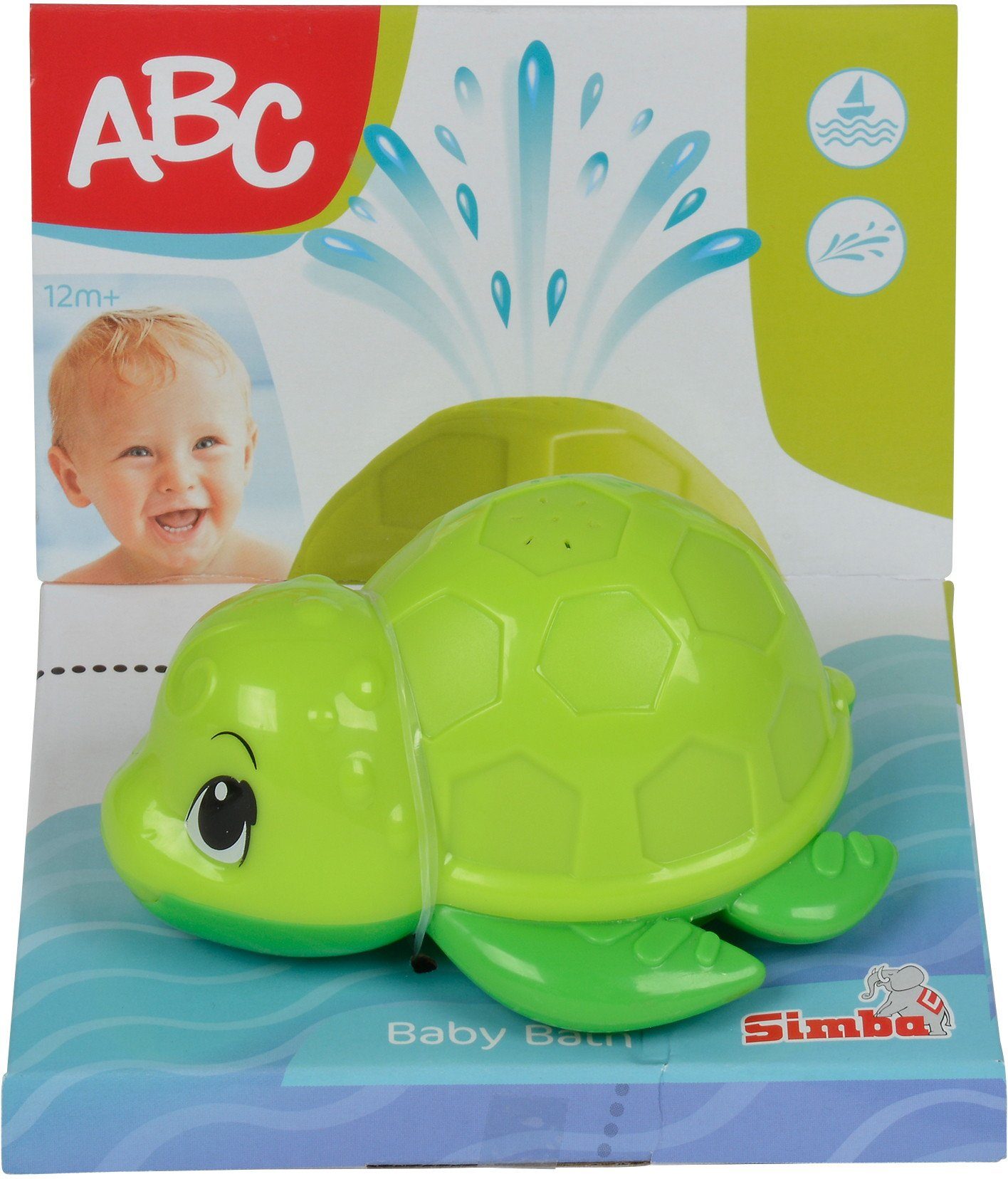 ABC-Dickie-Simba Badespielzeug Kleinkindwelt Badeschildkröte spritzt kleine Fontäne 104010013