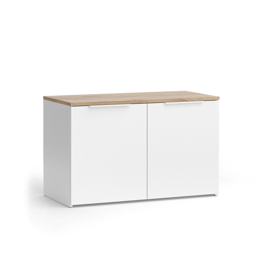 Vicco Kommode Wido, Weiß/Sonoma, 40 x 50 cm mit 2 Türen (1 St)
