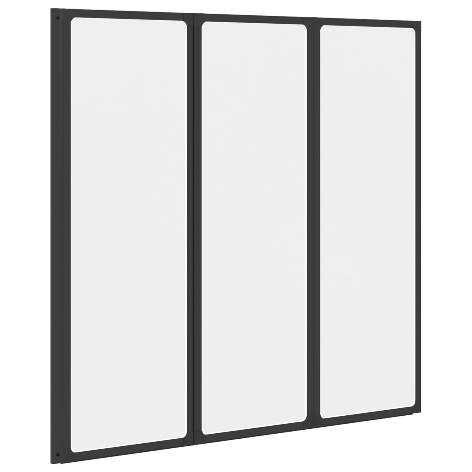 vidaXL Duschwand Duschwand Schwarz 120 x 2 x 117 cm Aluminium und PP, (1 tlg)