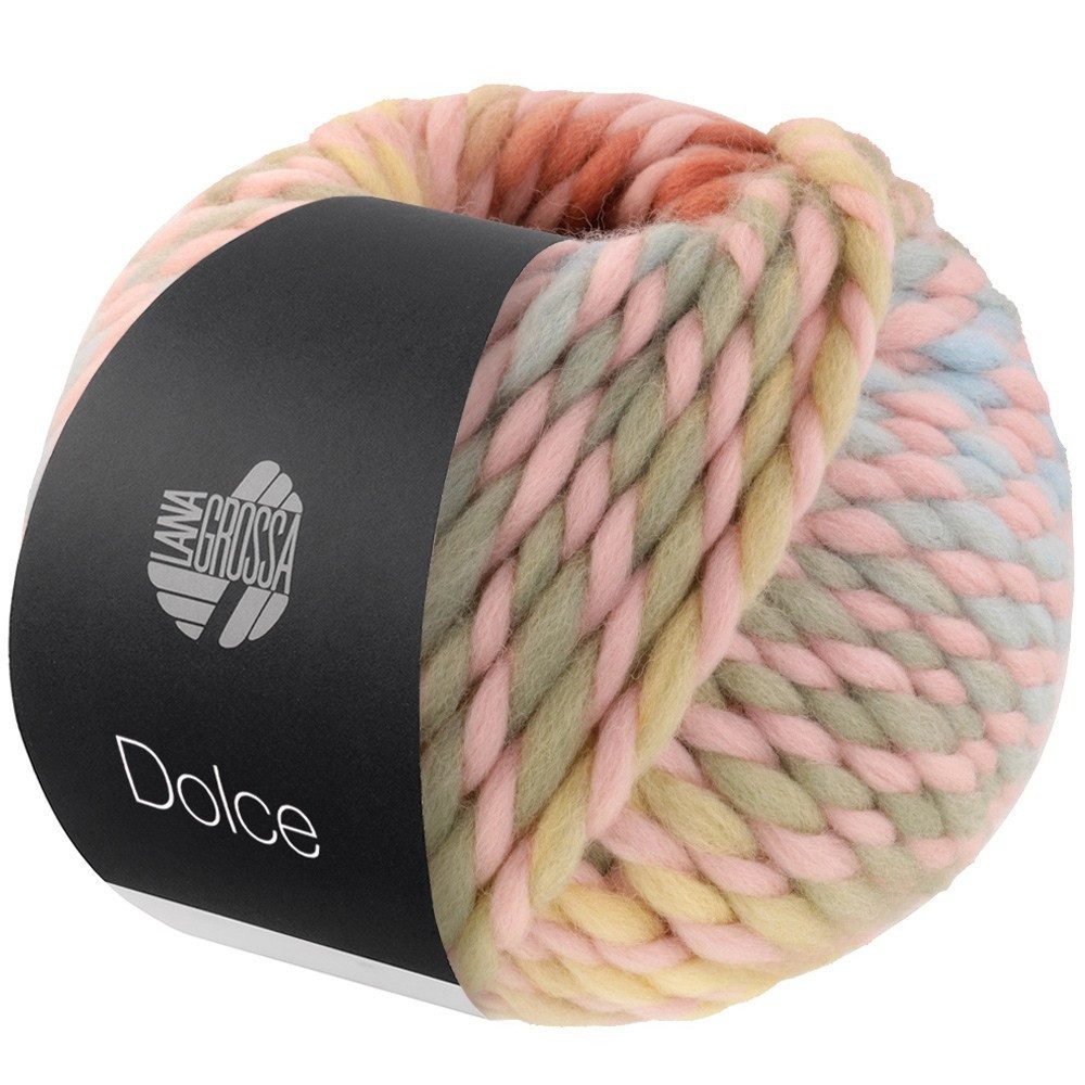 LANA GROSSA DOLCE Häkelwolle, 50 m (Dickes, locker verzwirnt Merino-Dochtgarn mit Mouliné-Effekt), 100 g
