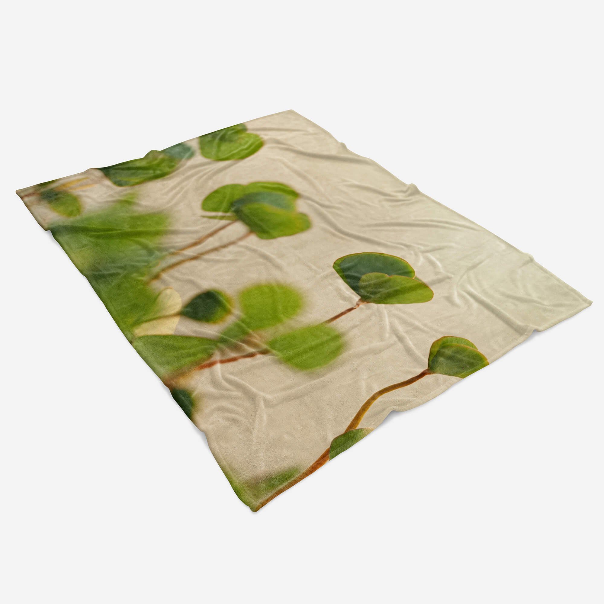 Strandhandtuch Grüne, Kuscheldecke Fotomotiv Saunatuch Kleeblätter Sinus Art (1-St), Handtuch Baumwolle-Polyester-Mix Handtücher mit Handtuch
