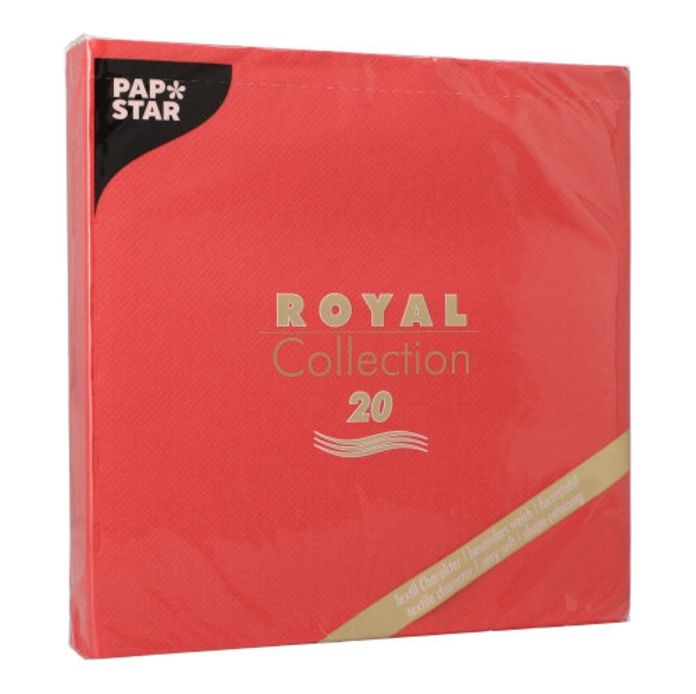PAPSTAR Papierserviette 20 Servietten "ROYAL Collection" 1/4-Falz 40 cm x 40 cm rot – Bild 3 von 4