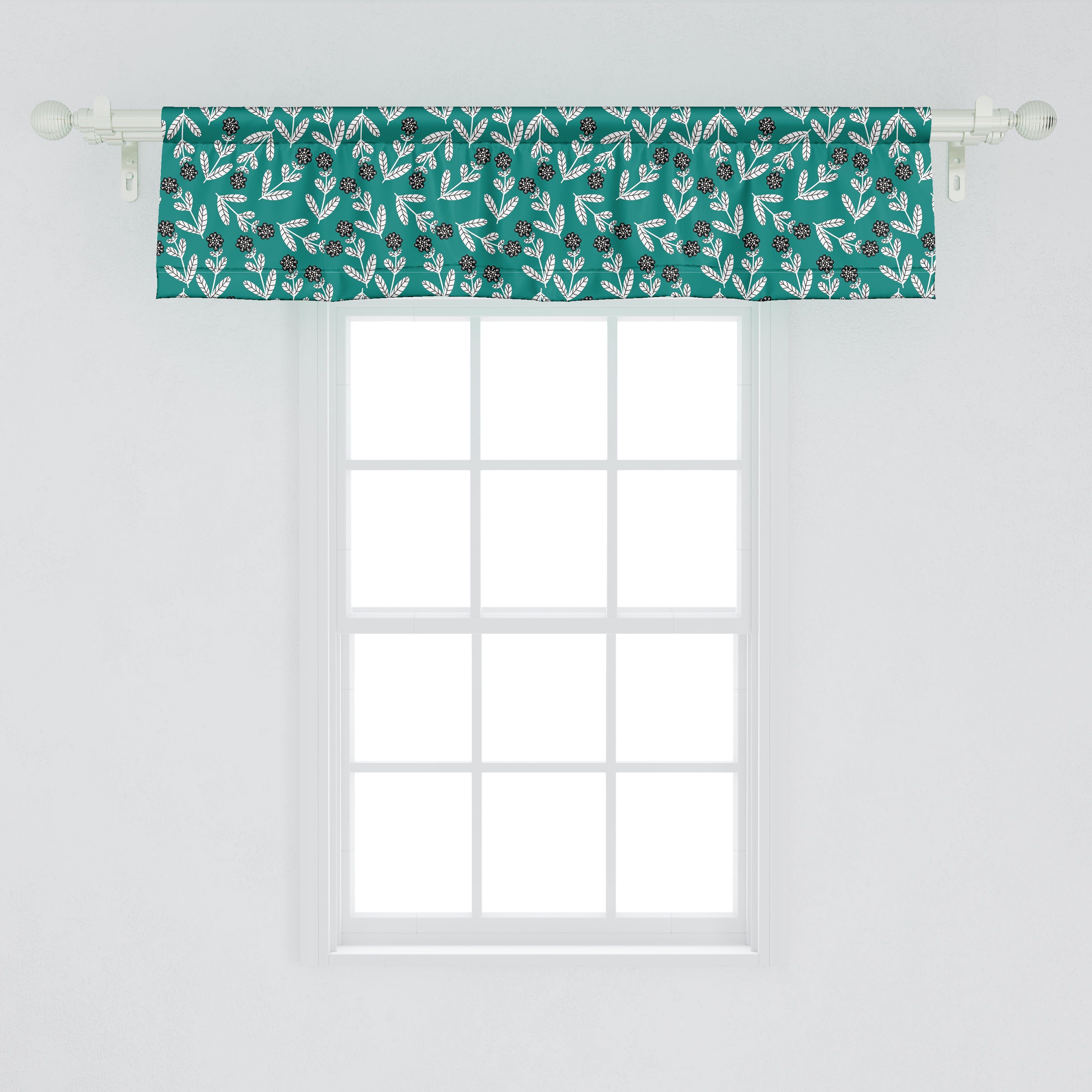 Scheibengardine Vorhang Abstrakt Blumen Schlafzimmer mit für Blumen Surreal Microfaser, Dekor Abakuhaus, Küche Volant Stangentasche