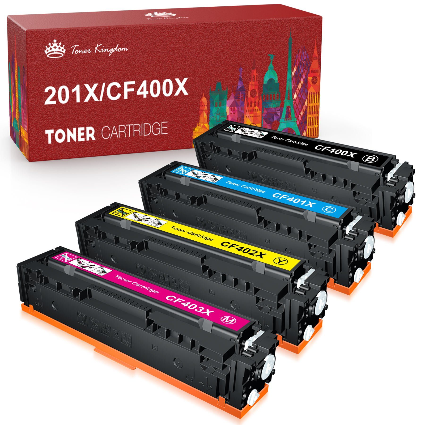 Toner Kingdom Tonerpatrone für HP 201X 201A CF400X CF400A MFP M277dw