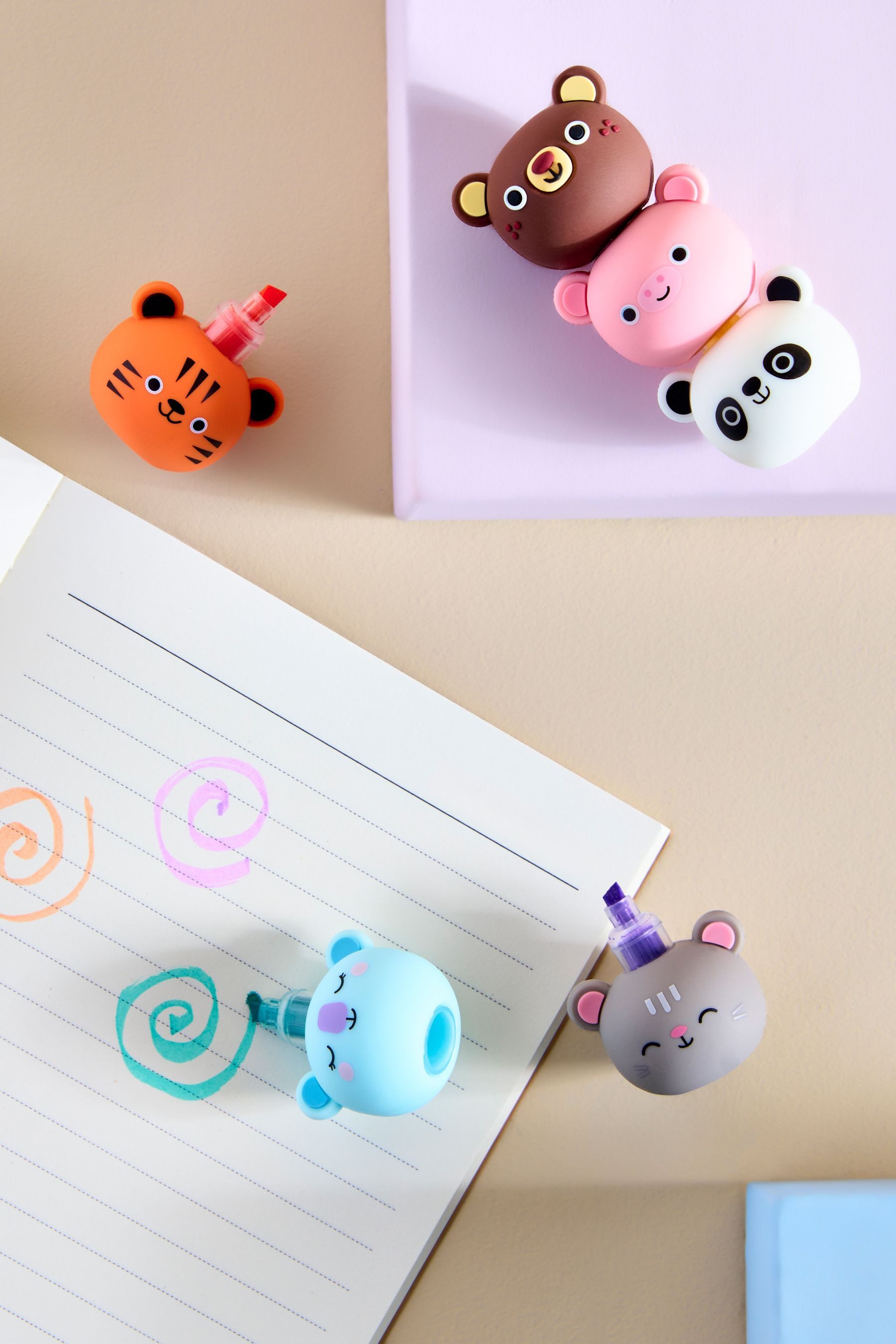 Next Marker Stapelbarer Textmarker, niedliche Tiere