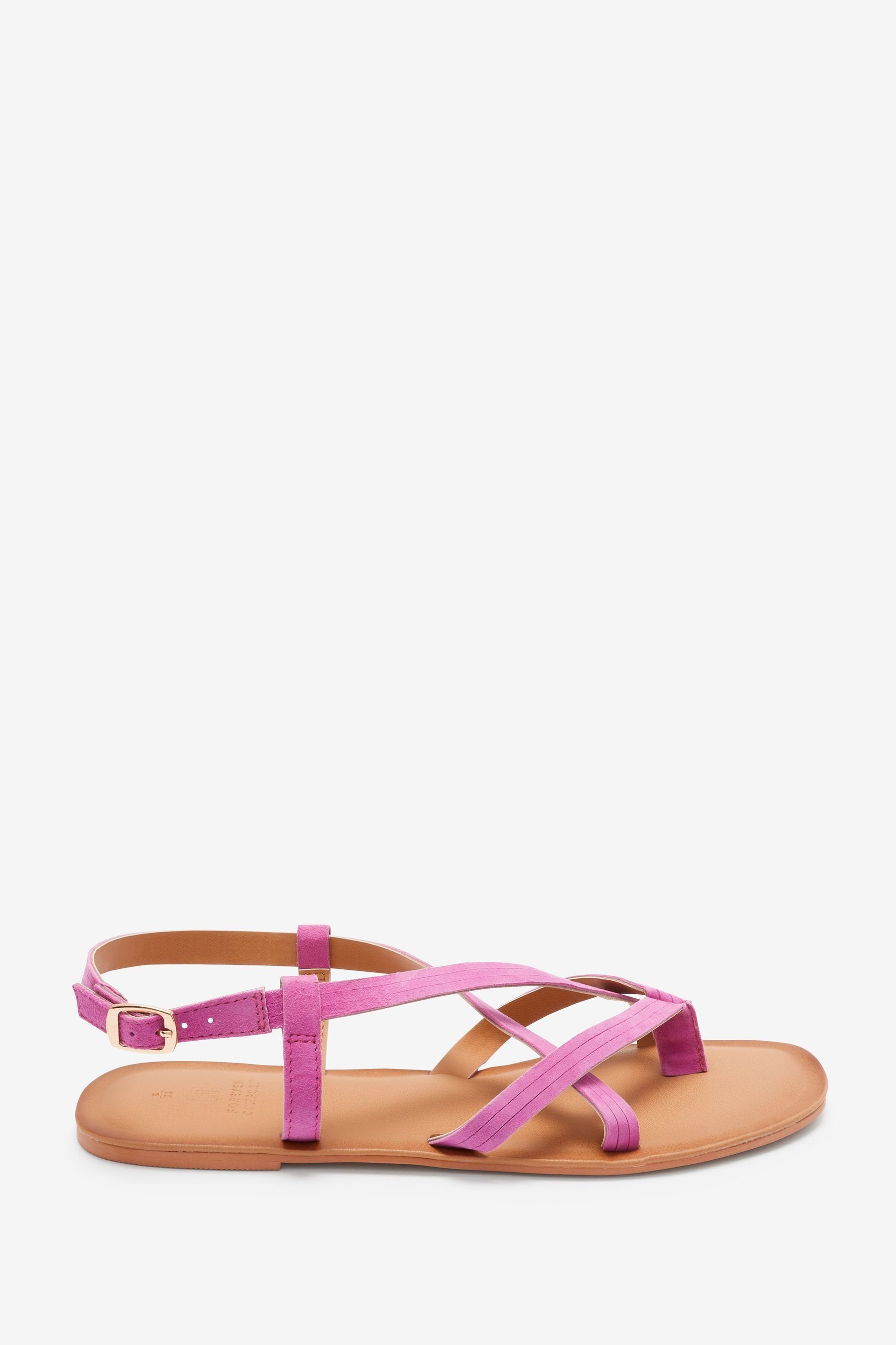 Next Forever Comfort® Zehenstegsandalen aus (1-tlg) Pink Leder Zehentrenner