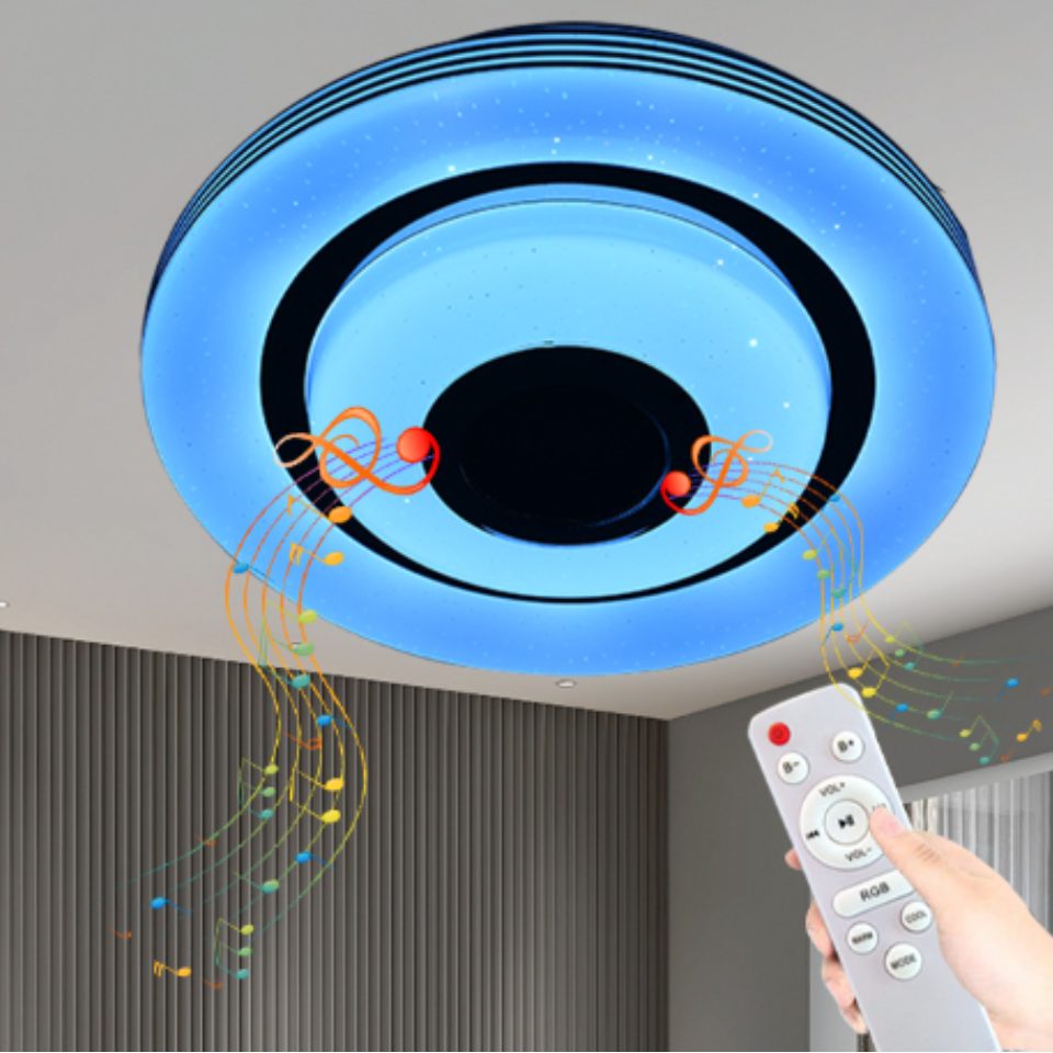 DOPWii LED Deckenleuchte LED Deckenleuchte mit Bluetooth Lautsprecher, RGB, Fernbedienung,36W, Mehrere Farben, Hohe Klangqualität
