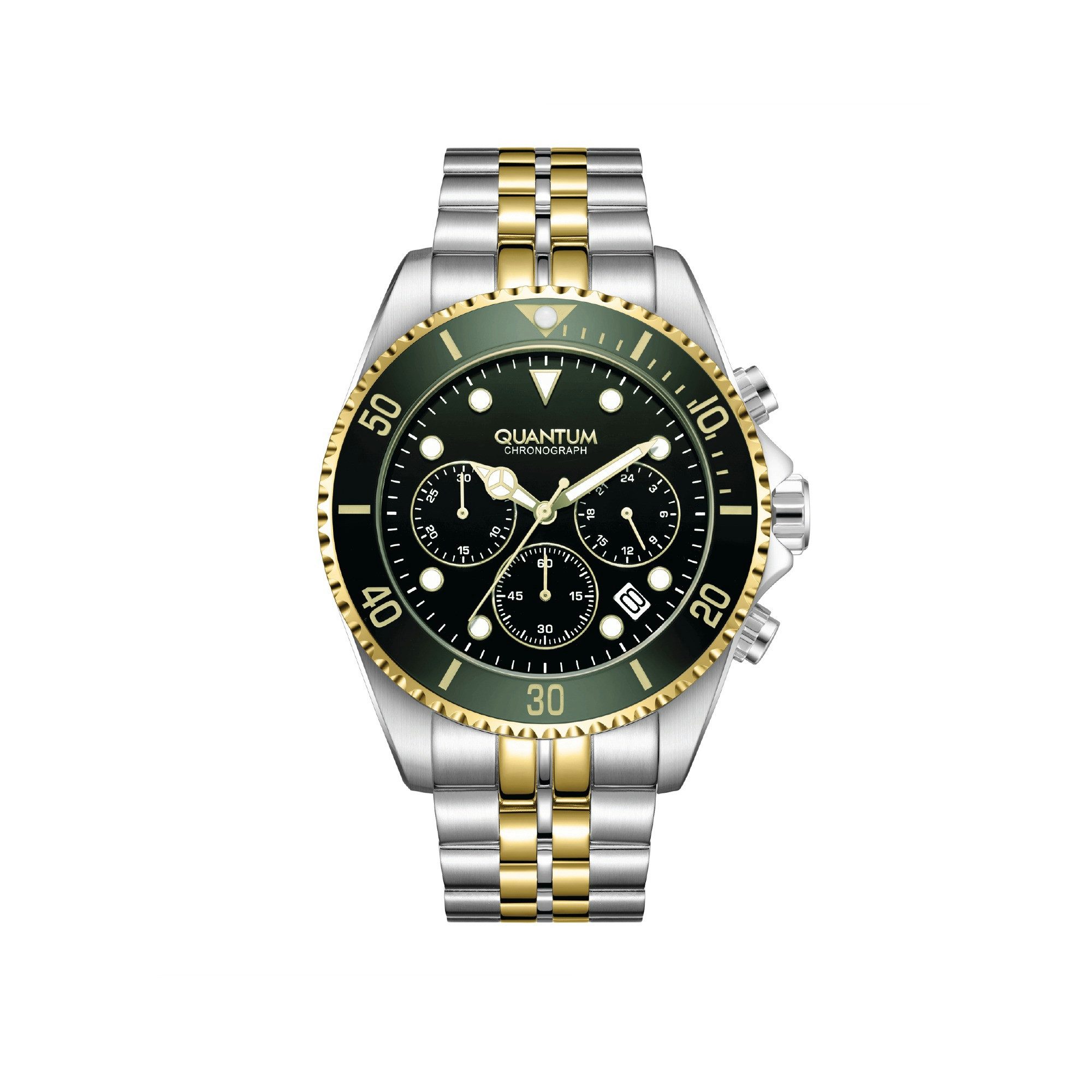QUANTUM Chronograph Herrenuhr Edelstahl, 44 mm, Herren Armbanduhr, 10 ATM wasserdicht PWG930.270, (1-tlg)