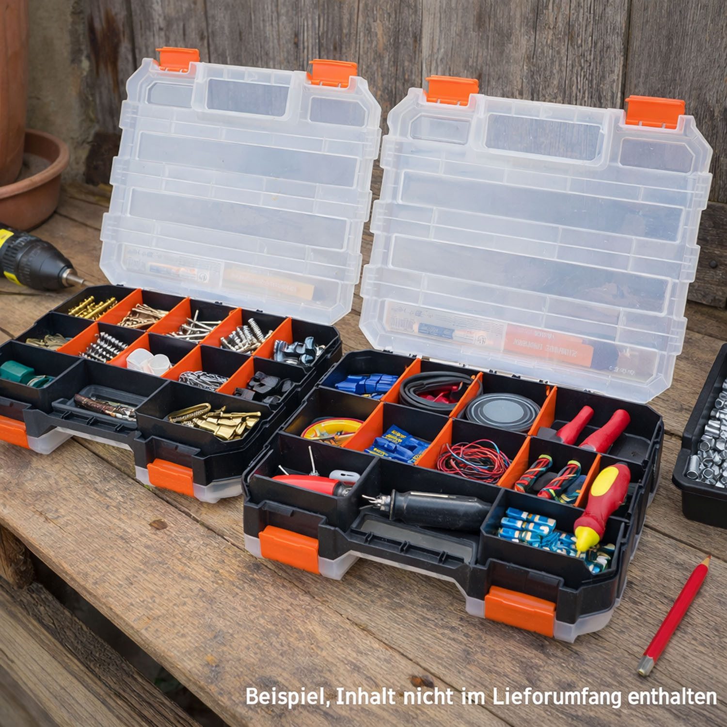 Mojawo Uhrenbox 2 Stück XL Organizer Sortimentskasten Kleinteilemagazin Schraubenbox