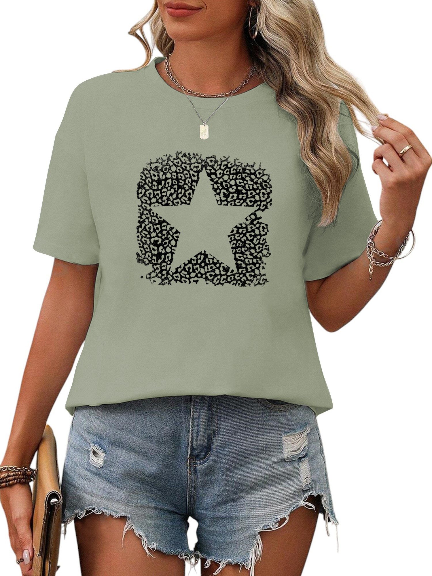 PYL Kurzarmbluse Damen Sommer Casual T-Shirt günstig online kaufen
