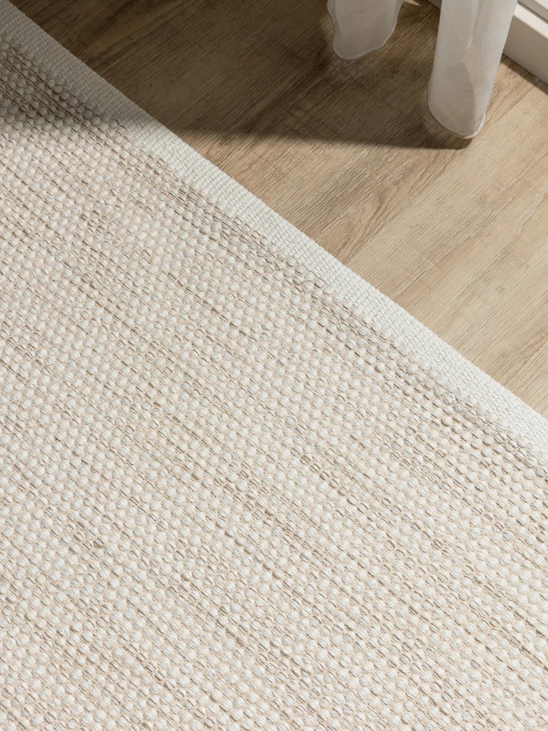 benuta Teppich Ron, rechteckig, Höhe: 5 mm, 100% Baumwollteppich, Minimalistisch, Pflegeleicht, Wohnzimmerteppich