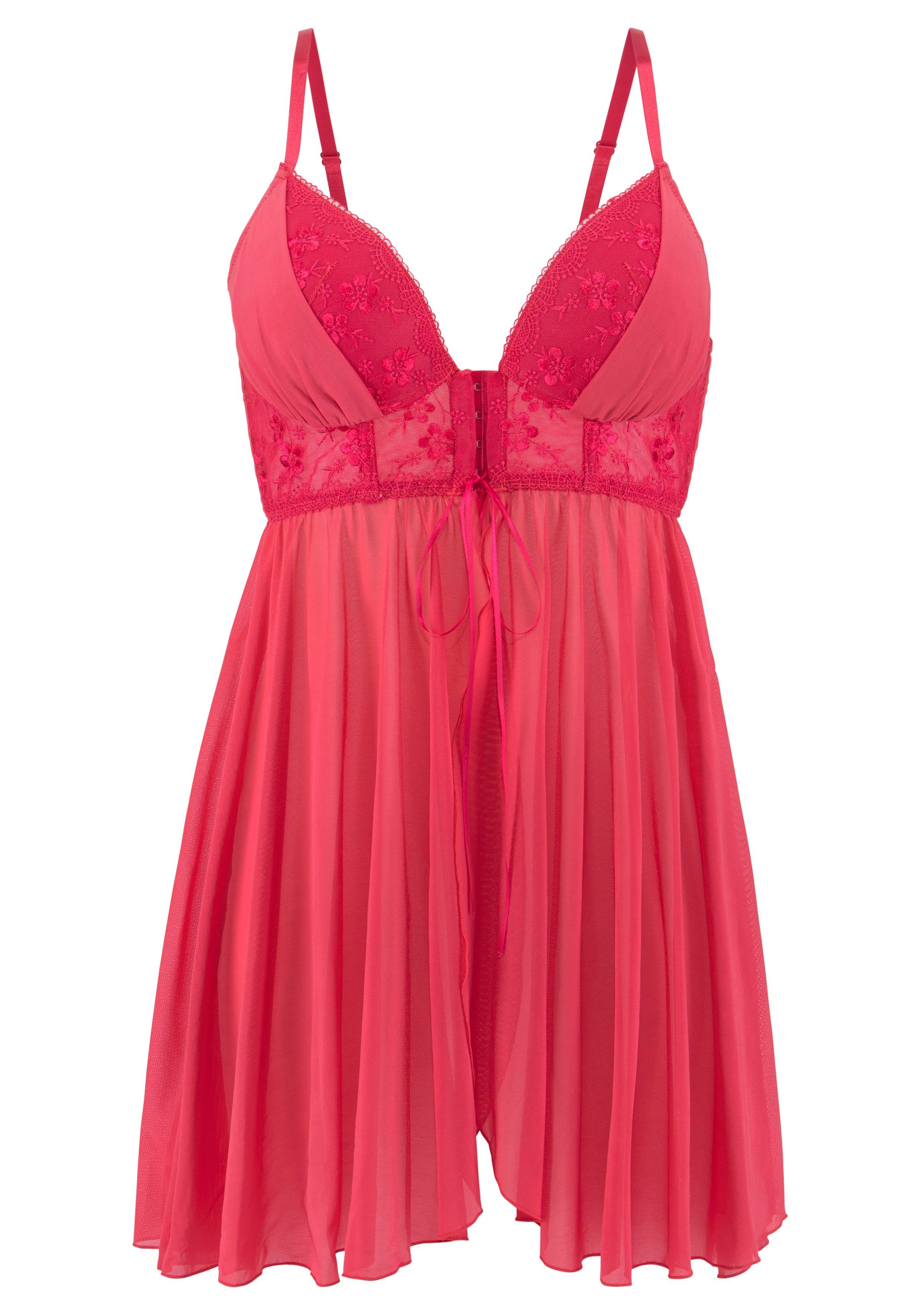 LASCANA Negligé mit Push-up und Vorderverschluss, sexy Dessous, Reizwäsche