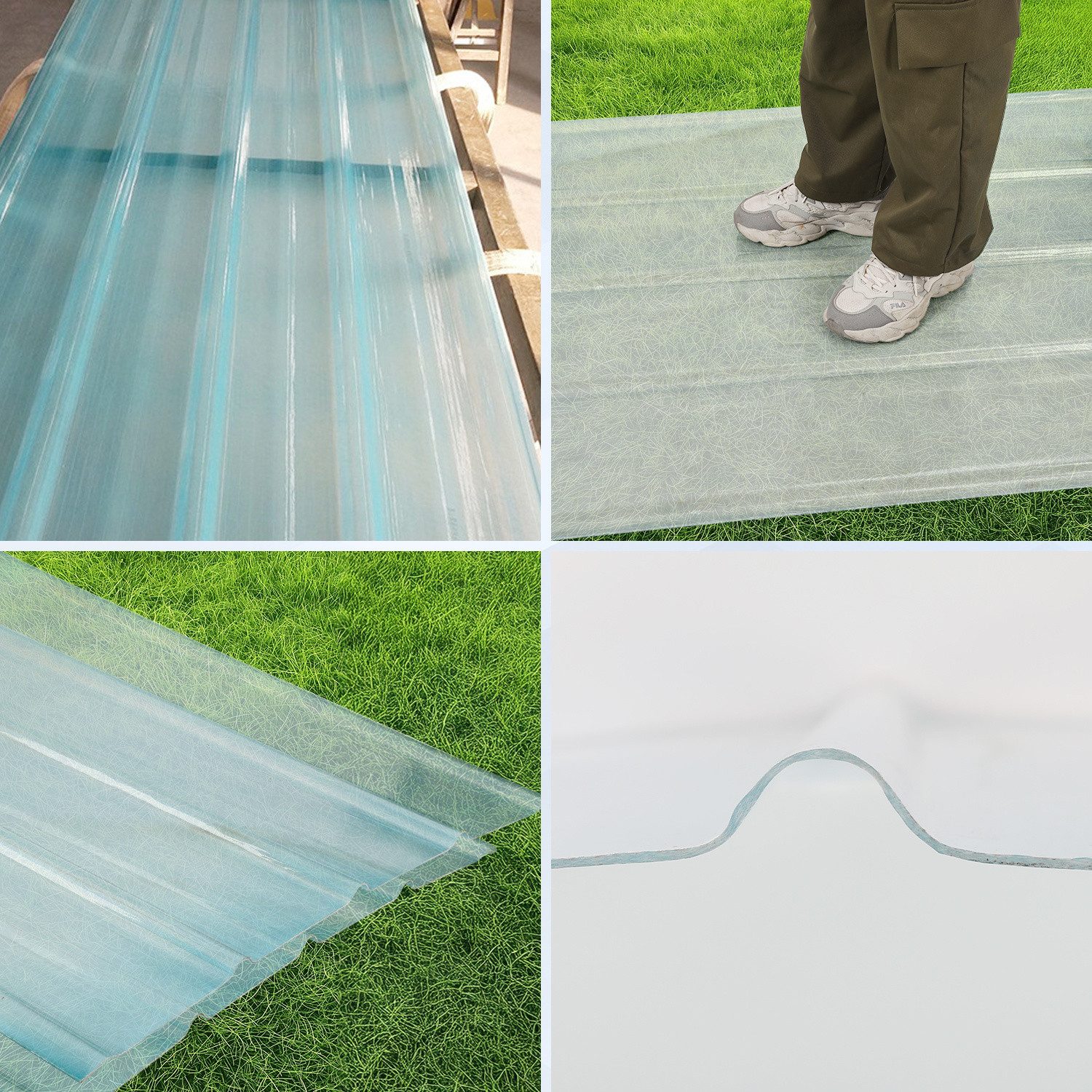 Clanmacy Wellplatte Wellplatten 2mm FRP-Tageslichtplatten für dach Dachplatten Wellbahn, 0.2 mm
