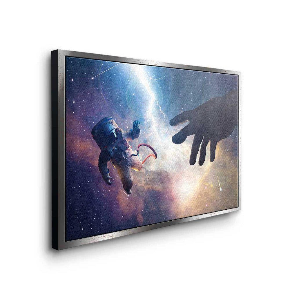 Art Michelangelo Leinwandbild Wandbild Premium - Pop - - Leinwandbild, Universum silberner DOTCOMCANVAS® Rahmen
